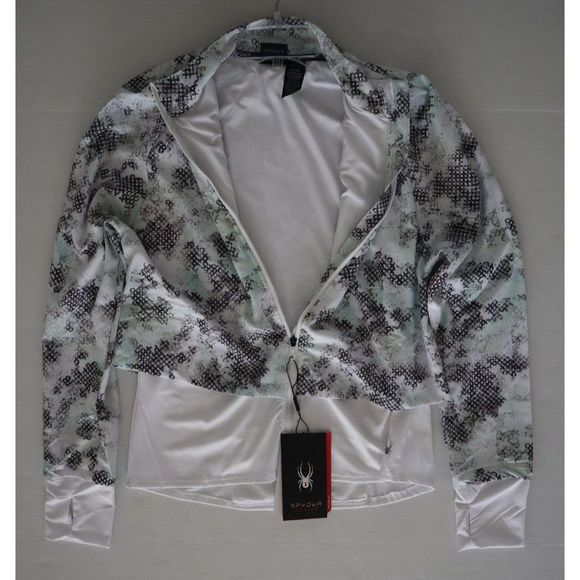 Spyder Active SP835 Women's Sz M White/Black Layered Jacket w/Thumbholes $98 - Picture 9 of 12